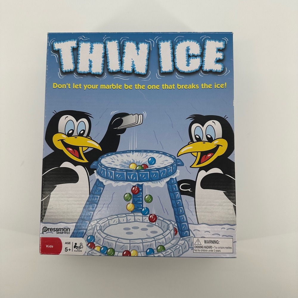 Pressman Thin Ice Game Fun‎ Family Kids Ages 5 Plus Penguin Marble Challenge